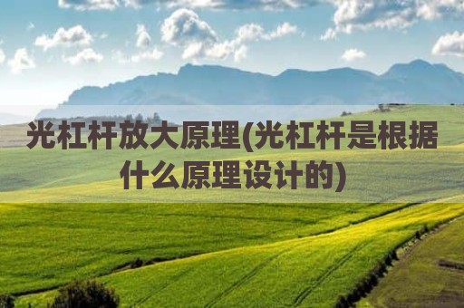 光杠杆放大原理(光杠杆是根据什么原理设计的)