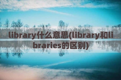 library什么意思(library和libraries的区别)