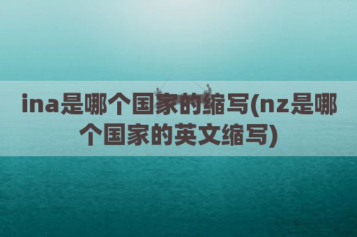 ina是哪个国家的缩写(nz是哪个国家的英文缩写)