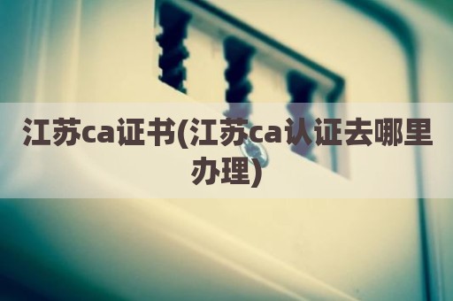 江苏ca证书(江苏ca认证去哪里办理)
