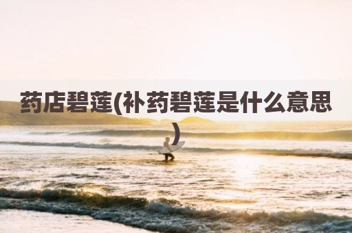 药店碧莲(补药碧莲是什么意思)