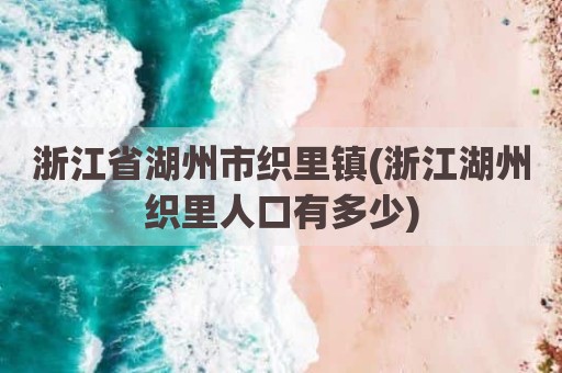 浙江省湖州市织里镇(浙江湖州织里人口有多少)