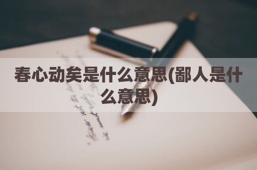 春心动矣是什么意思(鄙人是什么意思)