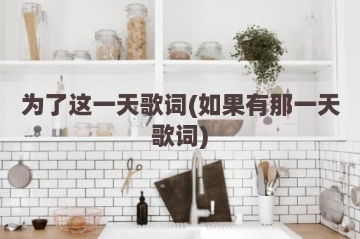 为了这一天歌词(如果有那一天歌词)