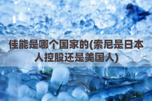佳能是哪个国家的(索尼是日本人控股还是美国人)