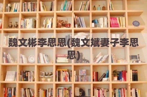 魏文彬李思思(魏文斌妻子李思思)