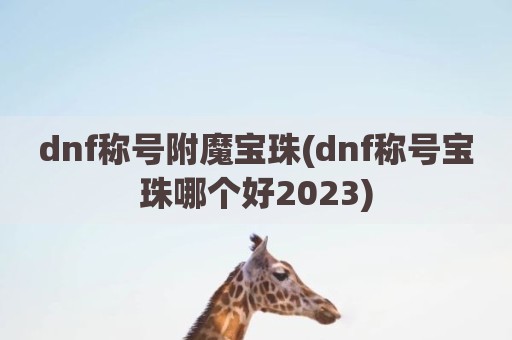 dnf称号附魔宝珠(dnf称号宝珠哪个好2023)