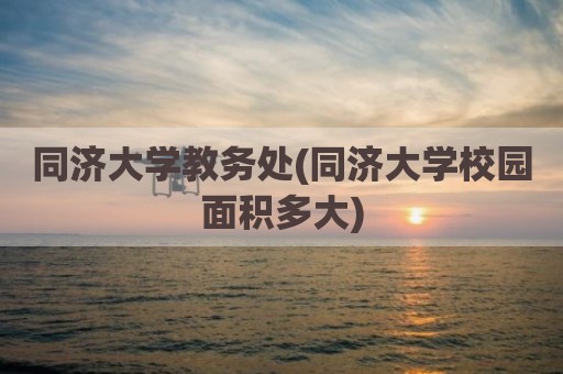 同济大学教务处(同济大学校园面积多大)