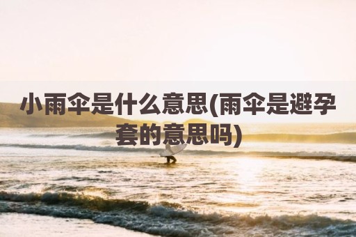 小雨伞是什么意思(雨伞是避孕套的意思吗)