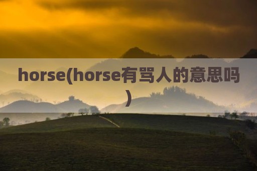 horse(horse有骂人的意思吗)
