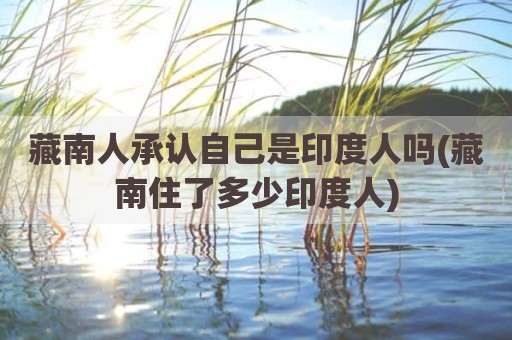 藏南人承认自己是印度人吗(藏南住了多少印度人)