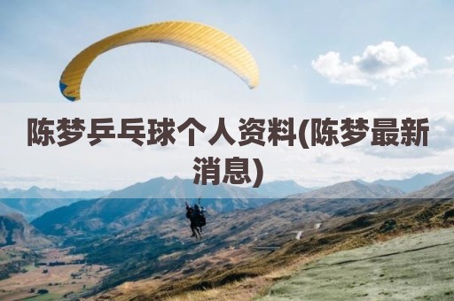陈梦乒乓球个人资料(陈梦最新消息)