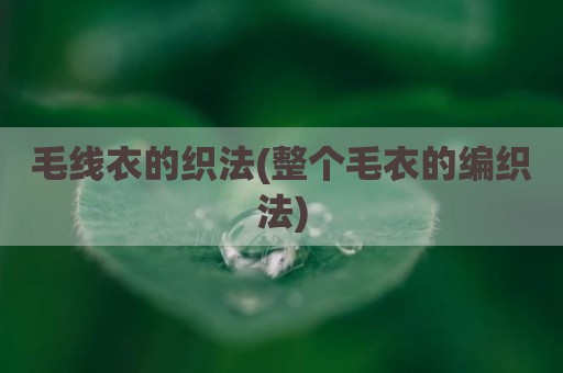 毛线衣的织法(整个毛衣的编织法)