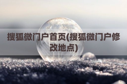 搜狐微门户首页(搜狐微门户修改地点)