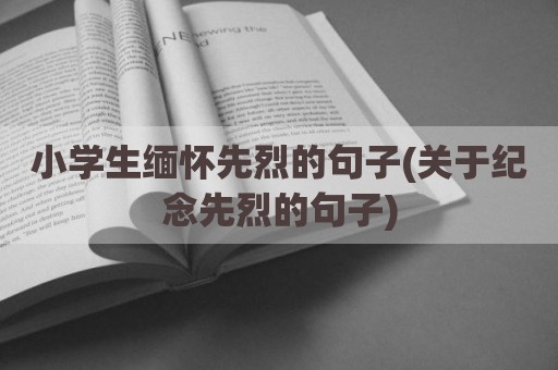 小学生缅怀先烈的句子(关于纪念先烈的句子)