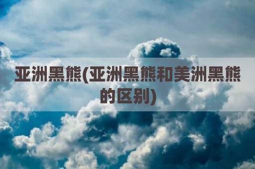 亚洲黑熊(亚洲黑熊和美洲黑熊的区别)