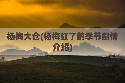 杨梅大仓(杨梅红了的季节剧情介绍)