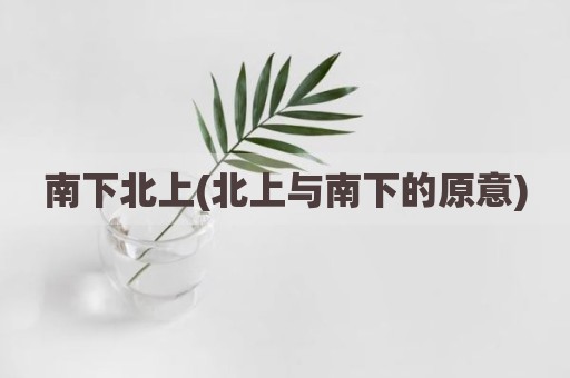 南下北上(北上与南下的原意)