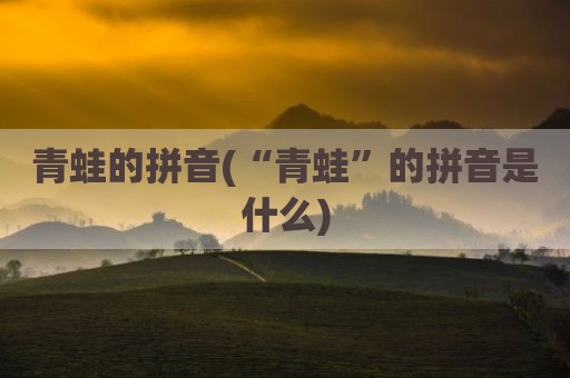青蛙的拼音(“青蛙”的拼音是什么)