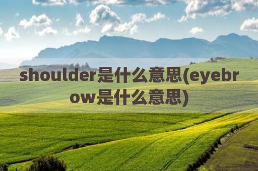 shoulder是什么意思(eyebrow是什么意思)
