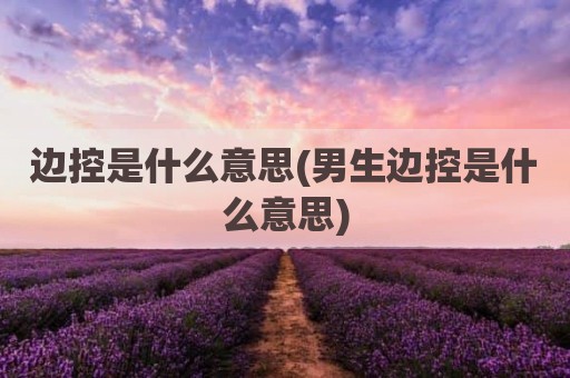 边控是什么意思(男生边控是什么意思)