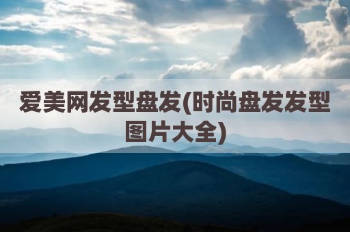 爱美网发型盘发(时尚盘发发型图片大全)