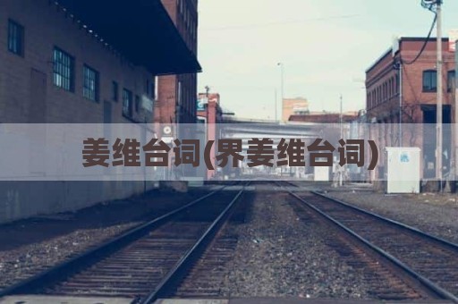 姜维台词(界姜维台词)