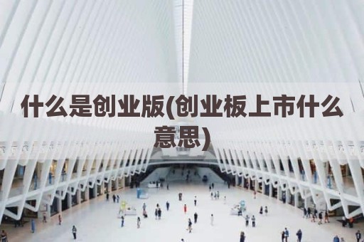 什么是创业版(创业板上市什么意思)