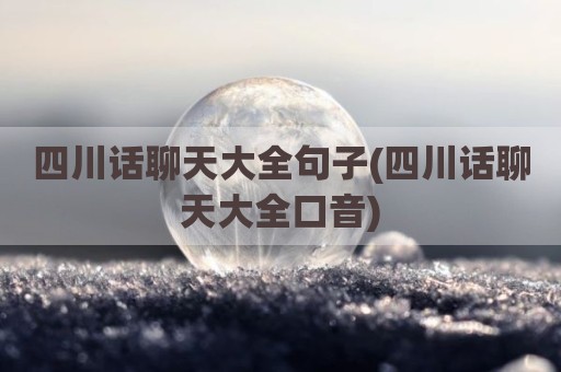 四川话聊天大全句子(四川话聊天大全口音)