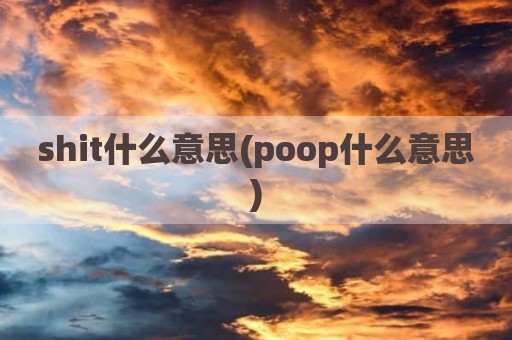 shit什么意思(poop什么意思)