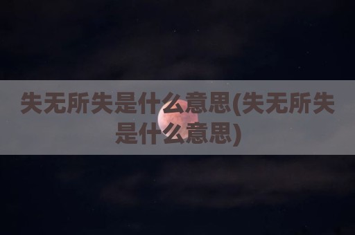 失无所失是什么意思(失无所失是什么意思)