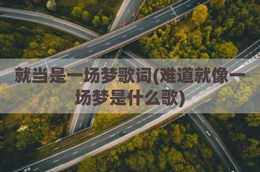 就当是一场梦歌词(难道就像一场梦是什么歌)