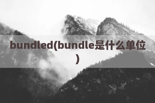 bundled(bundle是什么单位)
