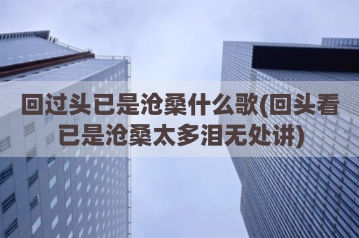 回过头已是沧桑什么歌(回头看已是沧桑太多泪无处讲)