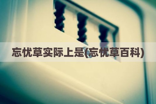 忘忧草实际上是(忘忧草百科)