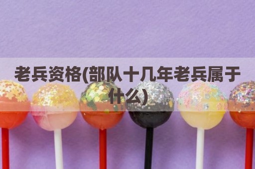 老兵资格(部队十几年老兵属于什么)