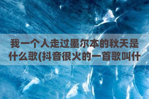 我一个人走过墨尔本的秋天是什么歌(抖音很火的一首歌叫什么孤独)