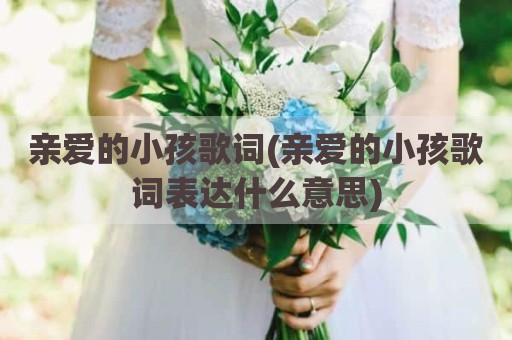 亲爱的小孩歌词(亲爱的小孩歌词表达什么意思)