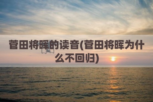 菅田将晖的读音(菅田将晖为什么不回归)