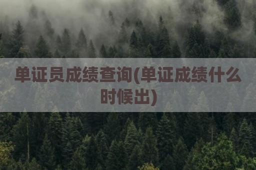 单证员成绩查询(单证成绩什么时候出)