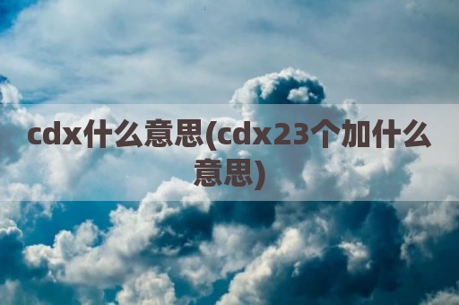 cdx什么意思(cdx23个加什么意思)