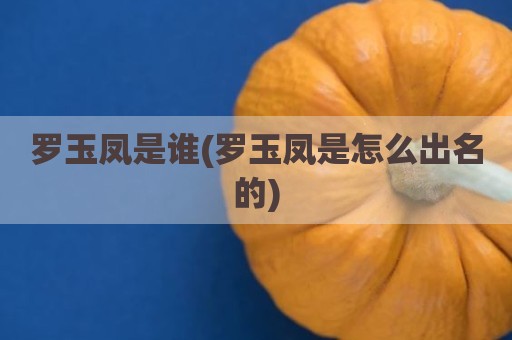 罗玉凤是谁(罗玉凤是怎么出名的)