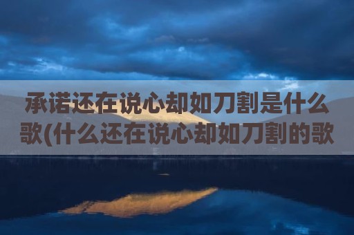 承诺还在说心却如刀割是什么歌(什么还在说心却如刀割的歌名叫什么)