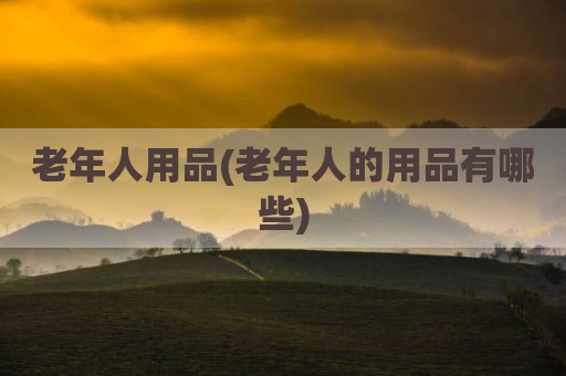 老年人用品(老年人的用品有哪些)