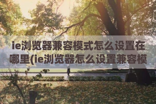 ie浏览器兼容模式怎么设置在哪里(ie浏览器怎么设置兼容模式设置)