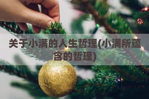 关于小满的人生哲理(小满所蕴含的哲理)