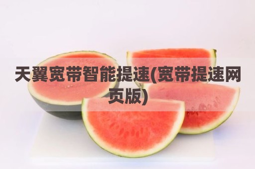 天翼宽带智能提速(宽带提速网页版)