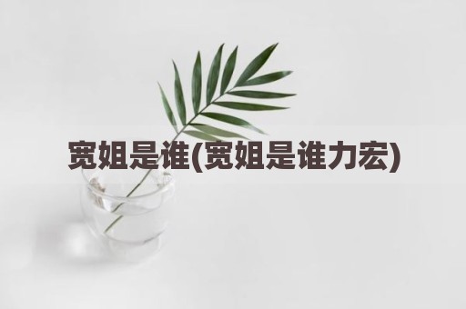 宽姐是谁(宽姐是谁力宏)