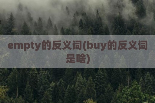 empty的反义词(buy的反义词是啥)