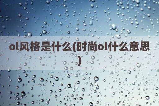 ol风格是什么(时尚ol什么意思)